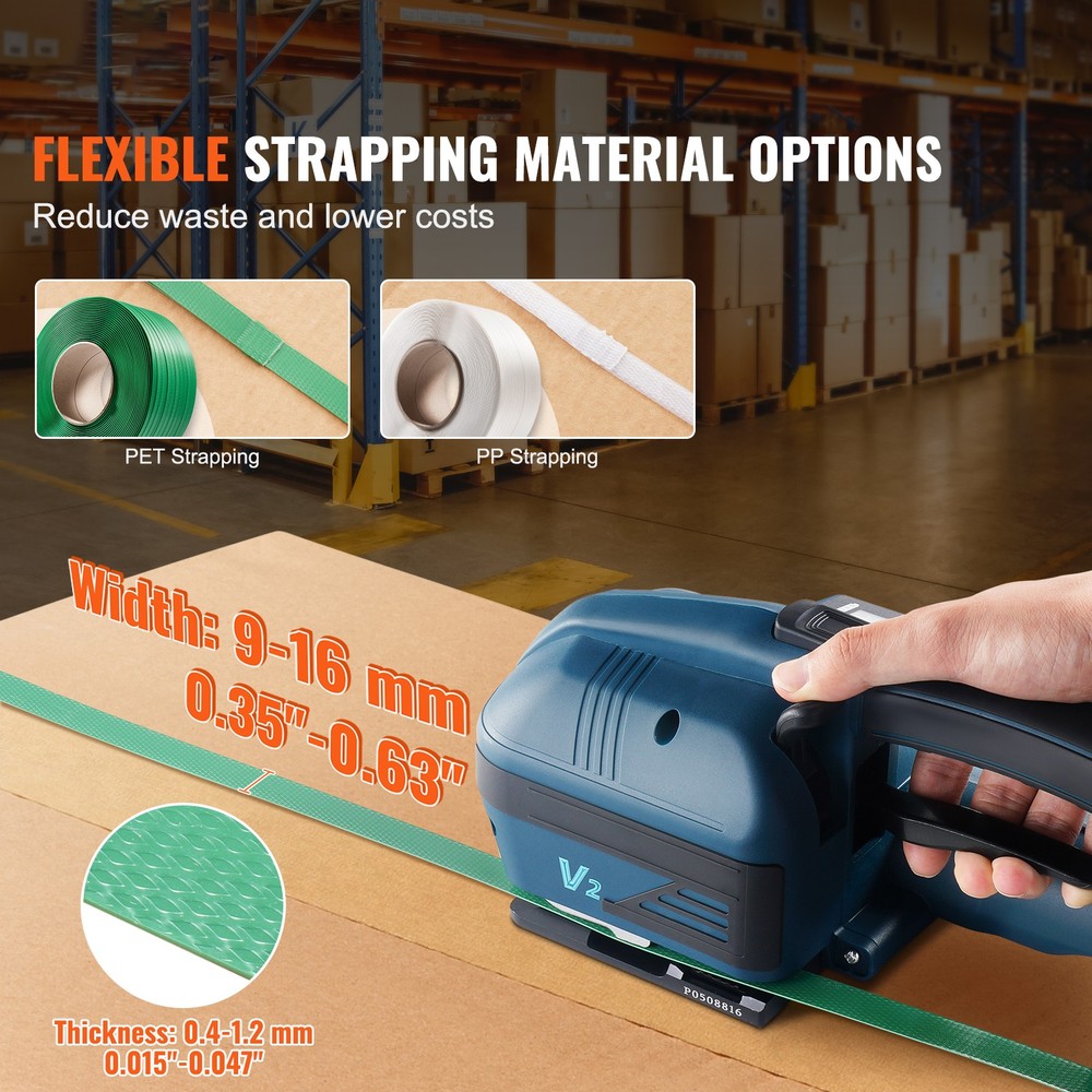 Electric Strapping Machine for PP/PET Straps, Digital Display
