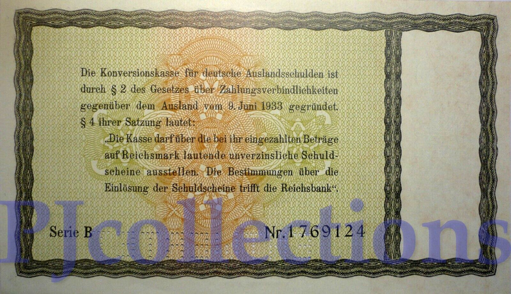 GERMANY 5 REICHSMARK 1933 PICK 199 UNC PERFORATED "VALUED"