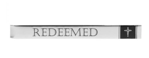 Tie Bar-Redeemed-Etched w/Gift Box-Silvertone