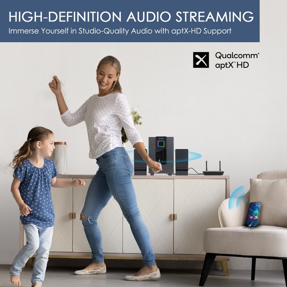 SIMOLIO Bluetooth Transmitter Receiver for TV Home Stereo, aptX Low Latency & HD