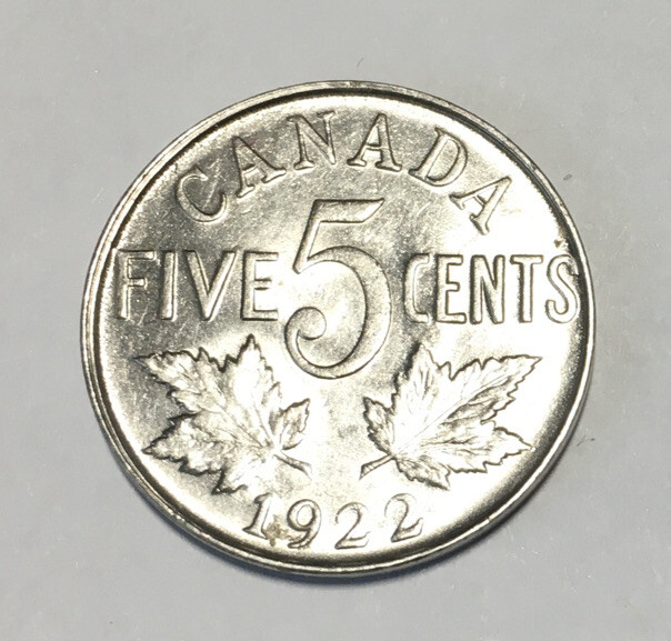 Canada 5c Nickel 1922 AU