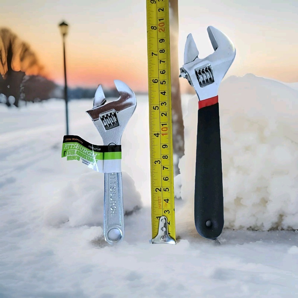 Two Adjustable Wrench 6" and 8" Chromed