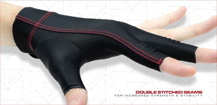 95-740LS Cuetec Axis Billiard Glove - Fits Left Hand (Black, Small)