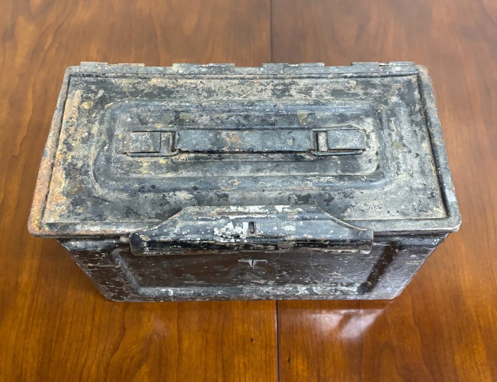 Vintage Metal Ammunition Ammo Box