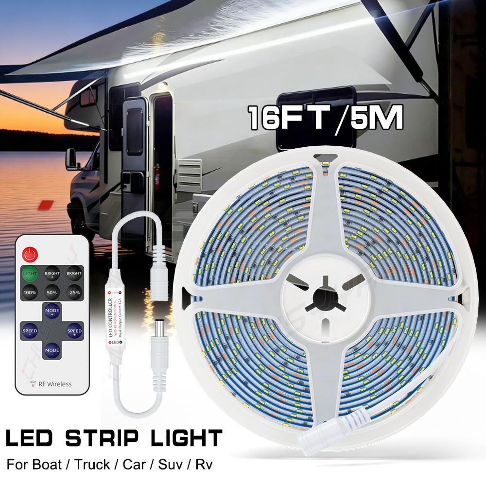 5M Plug and Play LED Strip – White Light Modes No Driver Needed Home Lighting