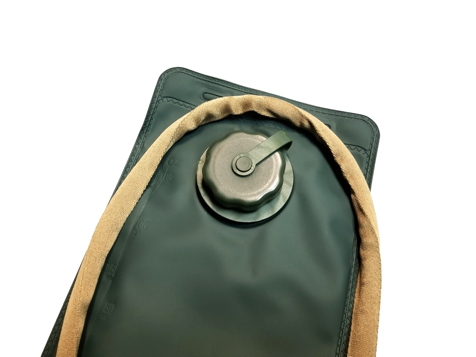 3L 106 oz Hydration Bladder w Tube & Bite Valve Green / Coyote 18"L x 6.75"W NIB