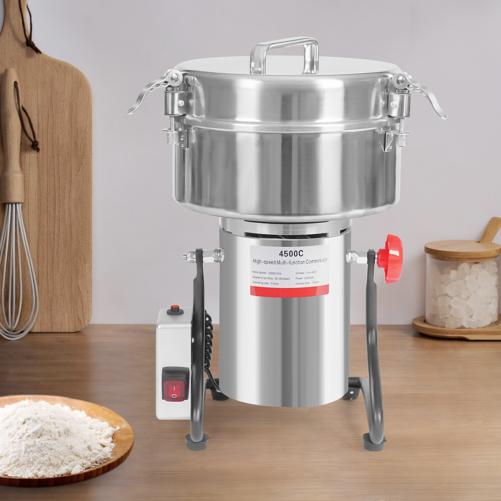 4500g Commercial Spice Grinder Electric Grain Mill Grinder Pulverizer 30000r/min