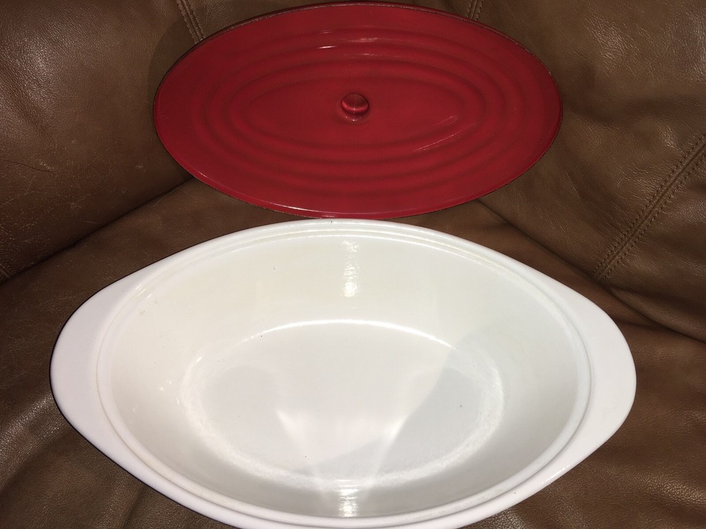 Vintage Roasting Pan Enamelware Roaster Holiday