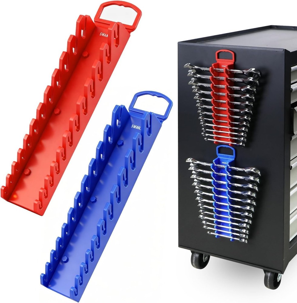 Versatile 2-Piece Magnetic Wrench Holder - Secure & Sturdy Tool Organization
