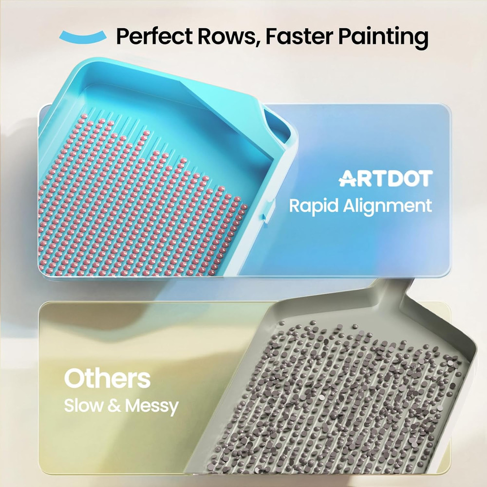 ARTDOT 10-Piece Interlocking Diamond Art Trays Kits for Adults, Stackable Diamon