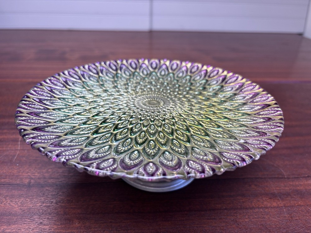 Beautiful Peacock Cake Stand 8.5”