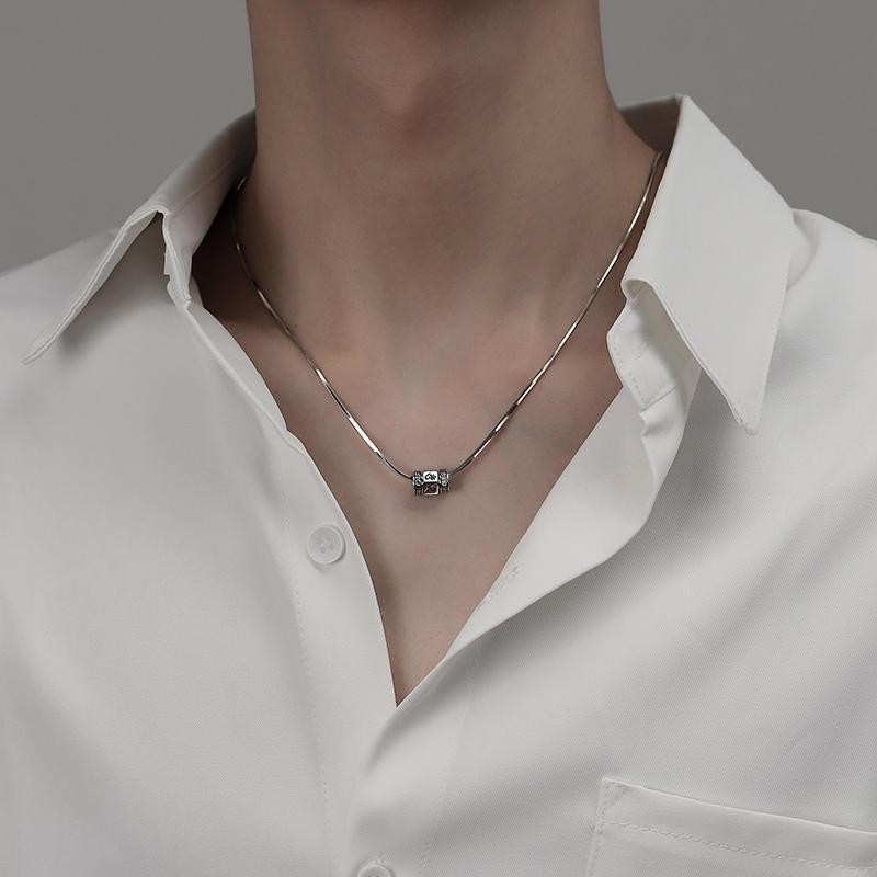Six-character mantra necklace snake bone chain