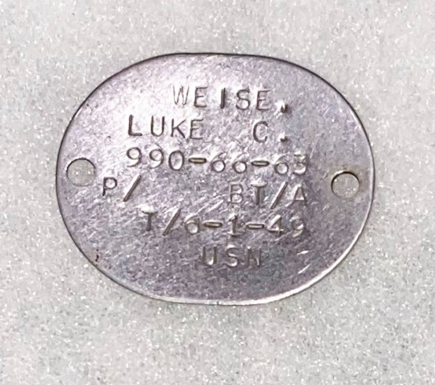 USN Luke Weise T-49 Single Dog Tag