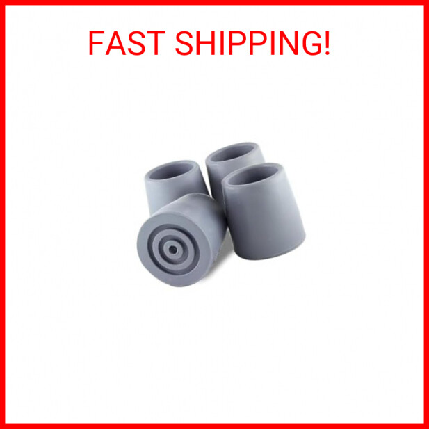 Essential Medical Supply Replacement Walker/Commode Tips, Gray, 1 1/8"