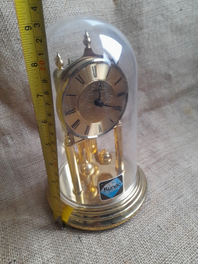 vintage Kundo Quartz Clock Germany Gold Colour