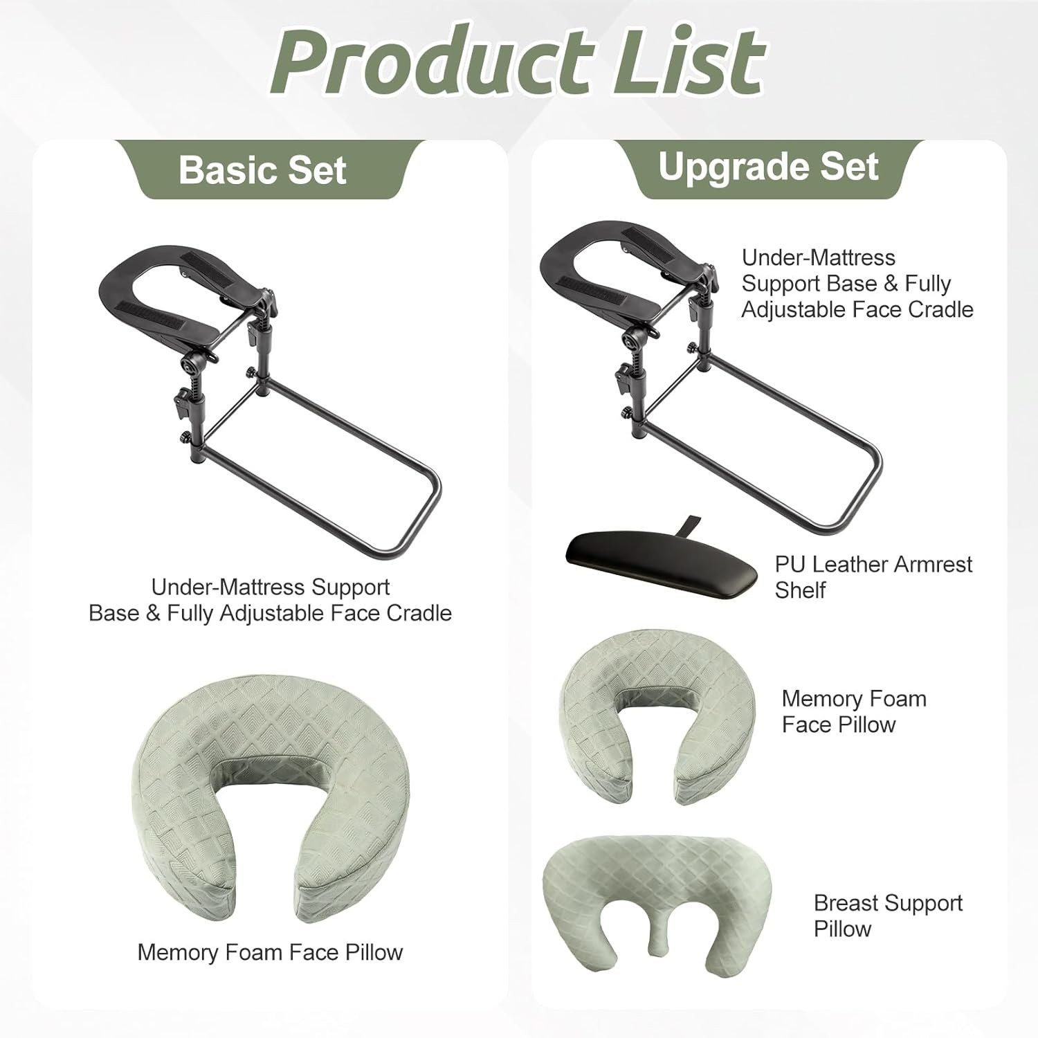 Massage Headrest for Bed, Adjustable Massage Face Cradle at Home