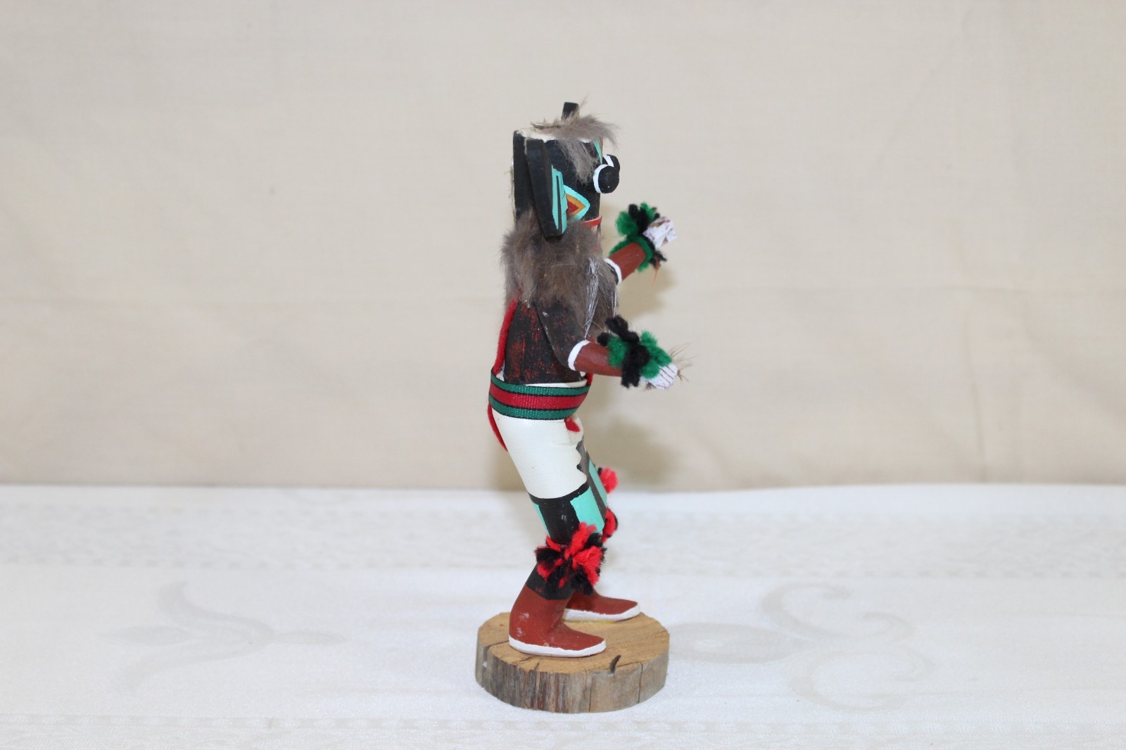Vintage Hopi Pueblo 7.25" Kachina Doll "Broad Face" Signed C. King