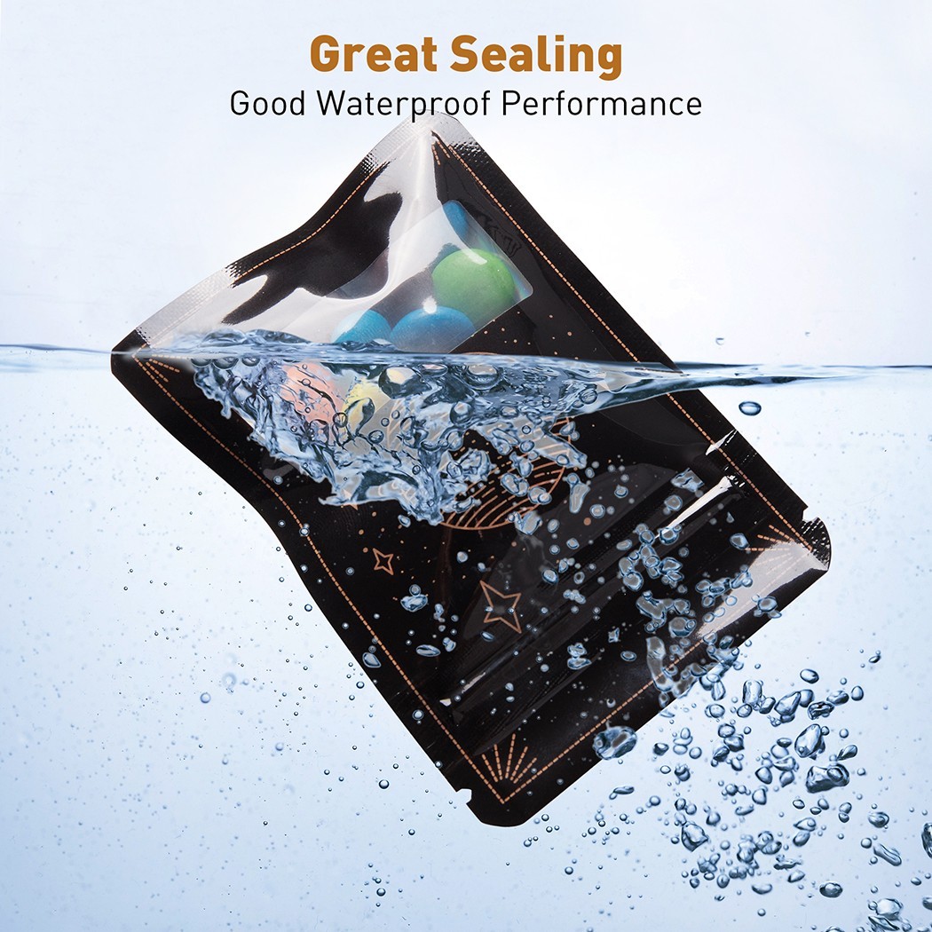 100pcs Resealable Mylar Bags, 7X10cm Smell Proof 1g Flower Storage Bag