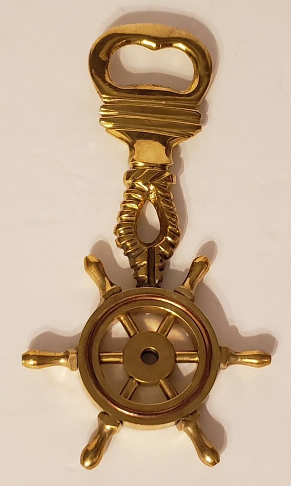 Solid Brass Maritime Bottle Opener 6" Inches Heavy VINTAGE
