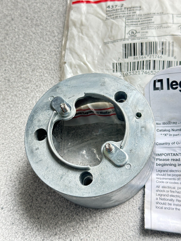 NEW Wiremold 437-2 Attaching Ring, 2" High, 4" diameter OD