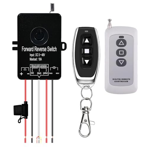 Waterproof Forward Reverse Remote Control Switch up to 168 FT,DC 5V to 48V