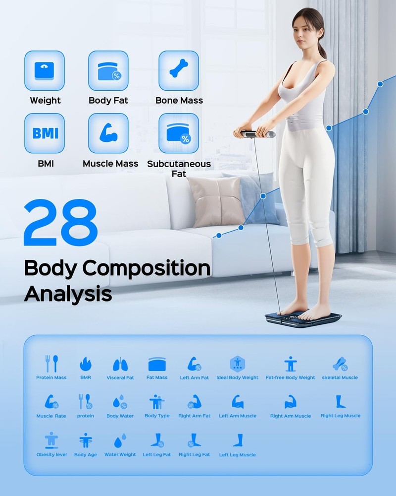 Smart Pod Scale for Full Body Composition, 8-Sensor Smart Analyzer Measures F...