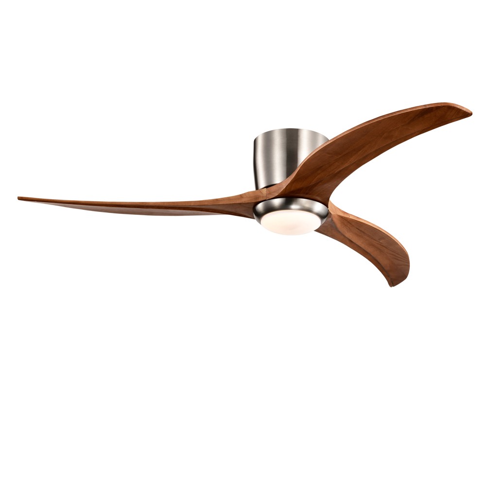 52” Flush Mount Ceiling Fan with Light & Remote, DC Motor, 6 Speeds