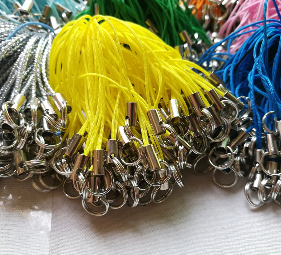 100X Cell Phone Lanyard Cords Strap Lariat DIY with Double Loop Split Ring