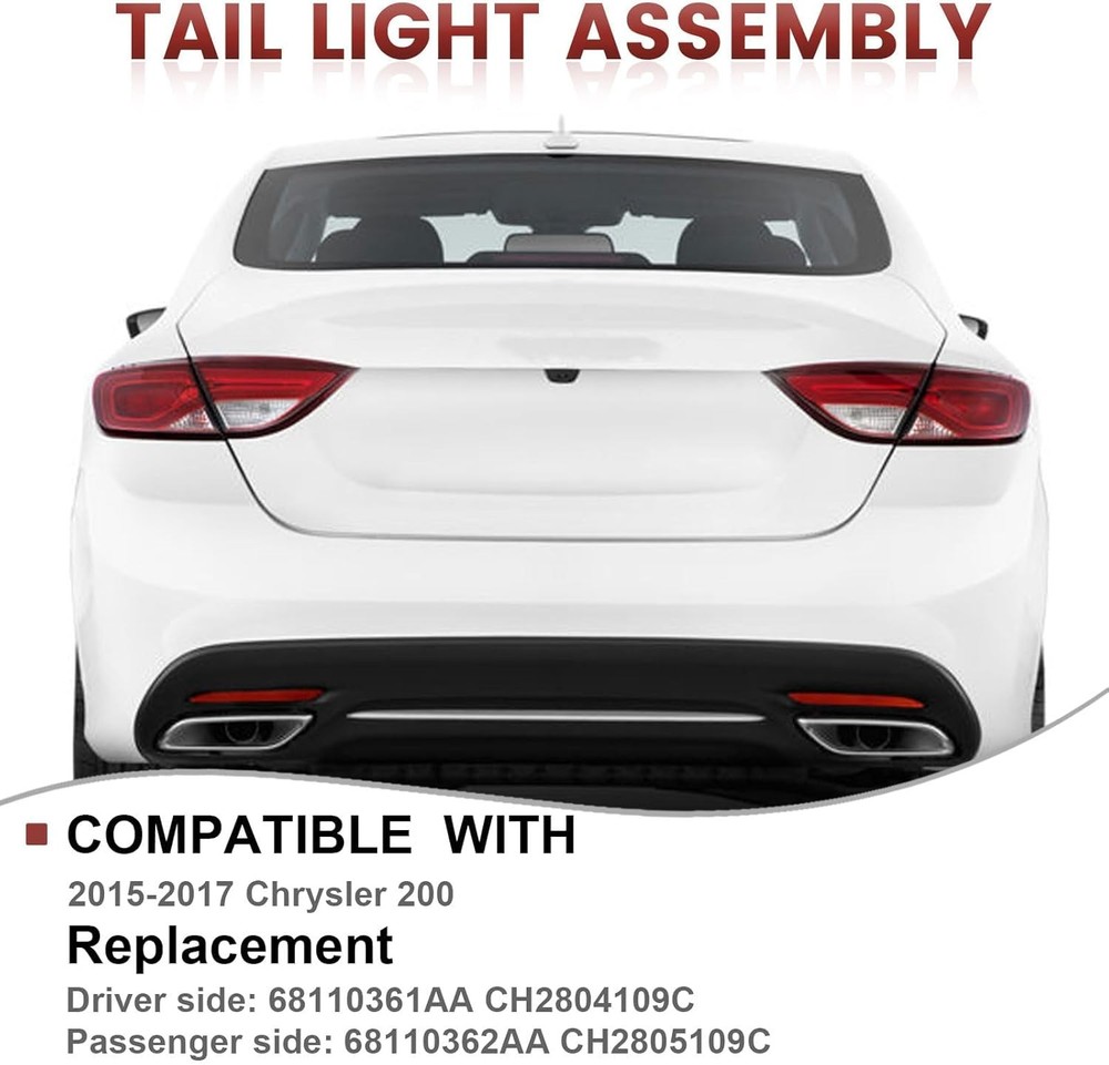 Chrysler 200 Tail Light 2015-2017 Passenger Side Lamp