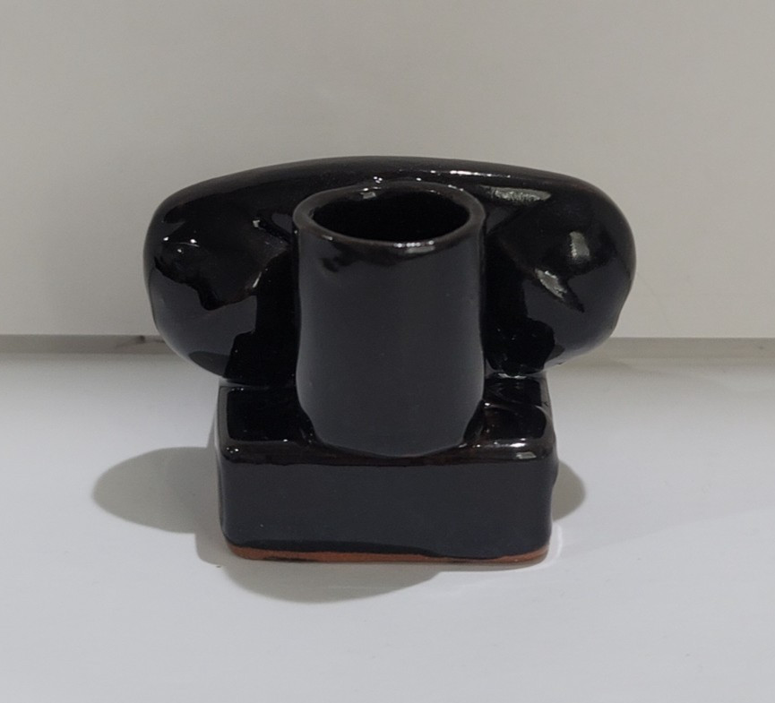 Vintage ROTARY TELEPHONE TIMER - Ceramic with Sand Timer