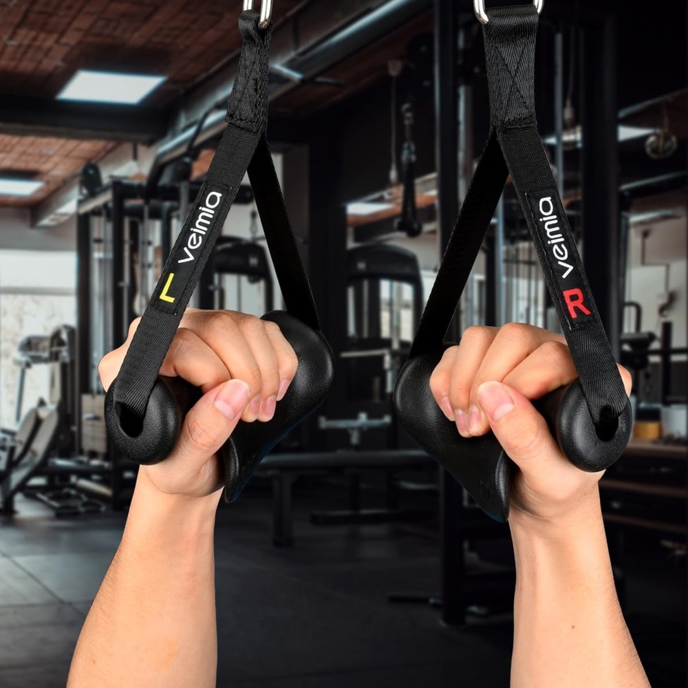 veimia Double D Row Handles Cable Machine Gym Attachment