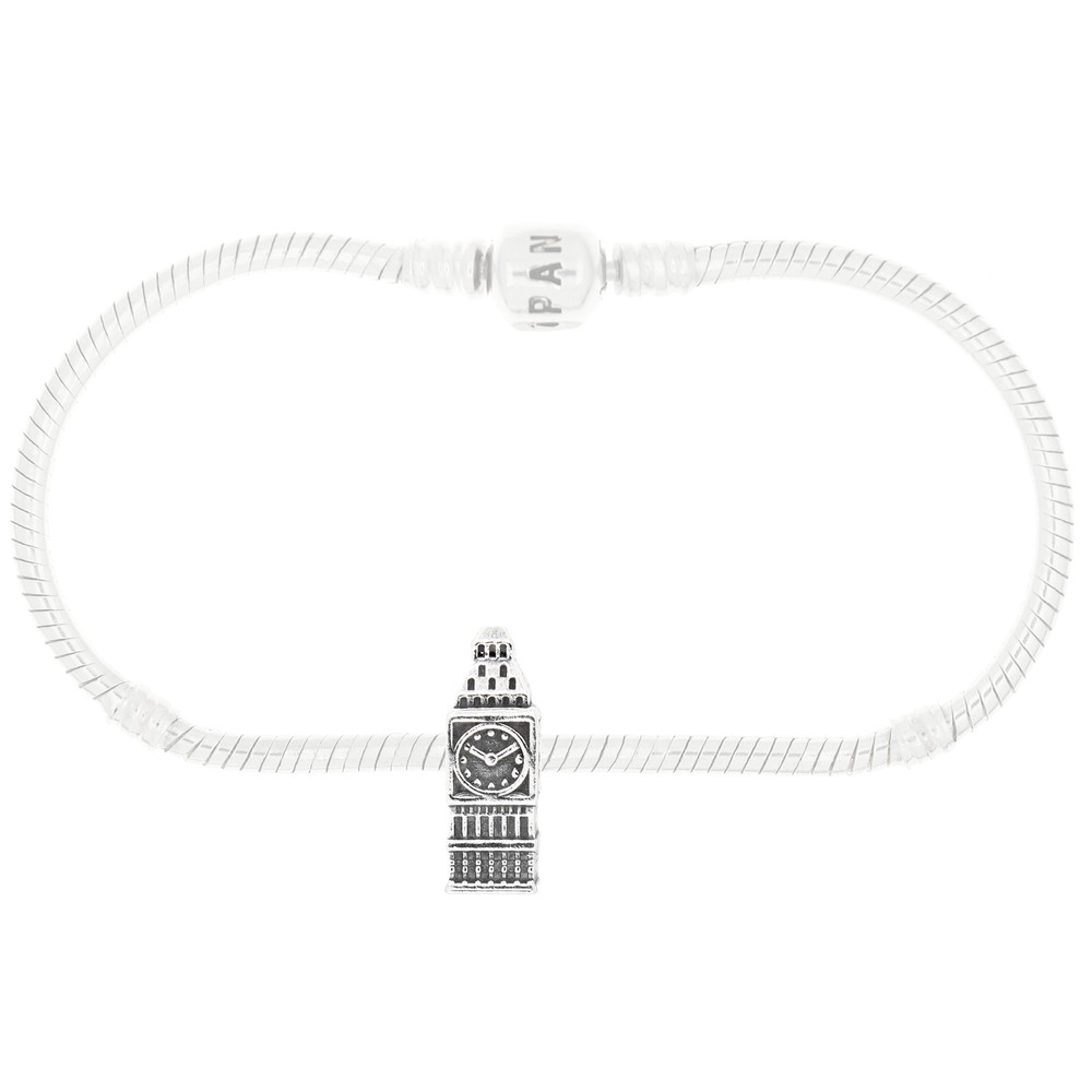 STERLING SILVER 3D ENGLAND BIG BEN CLOCK BEAD CHARM