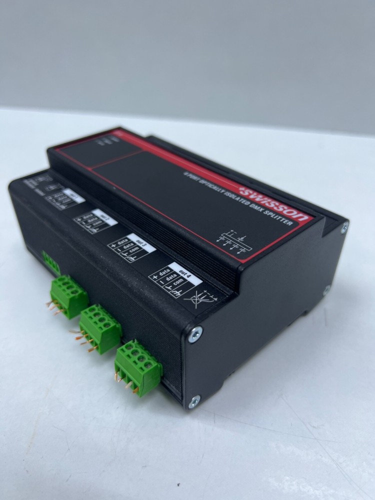 SWISSON ISP-4D-DC-TERM , 4-PORT OPTICALLY ISOLATED DMX SPLITTER