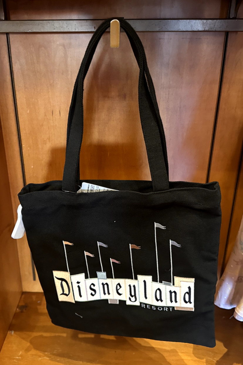 NWT Disneyland DLR 70th Anniversary Celebration Marquee Canvas Tote Bag Black