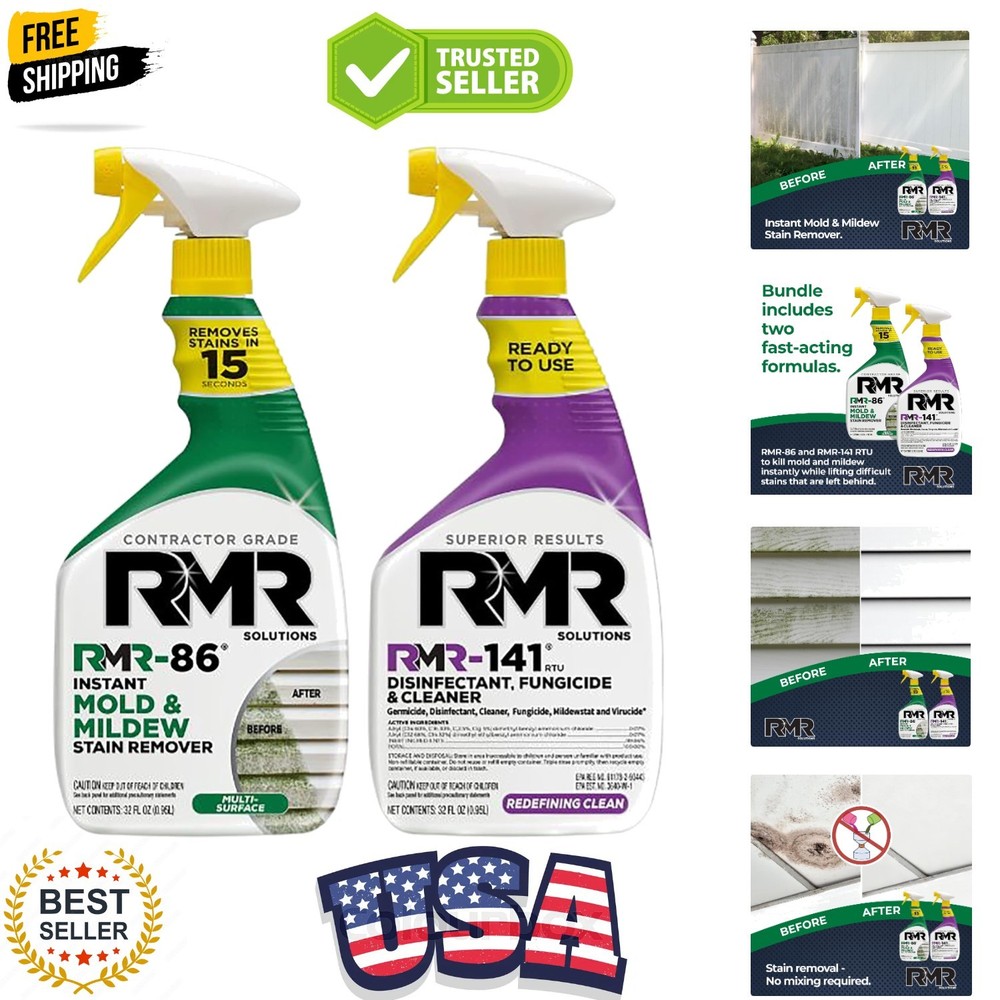 DIY Mold & Stain Remover Bundle, Complete Mold Killer & Mildew Prevention Kit...