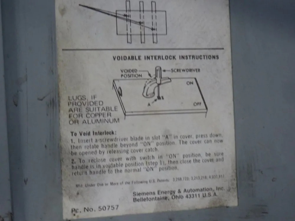 SIEMENS SAFETY SWITCH 08250530743