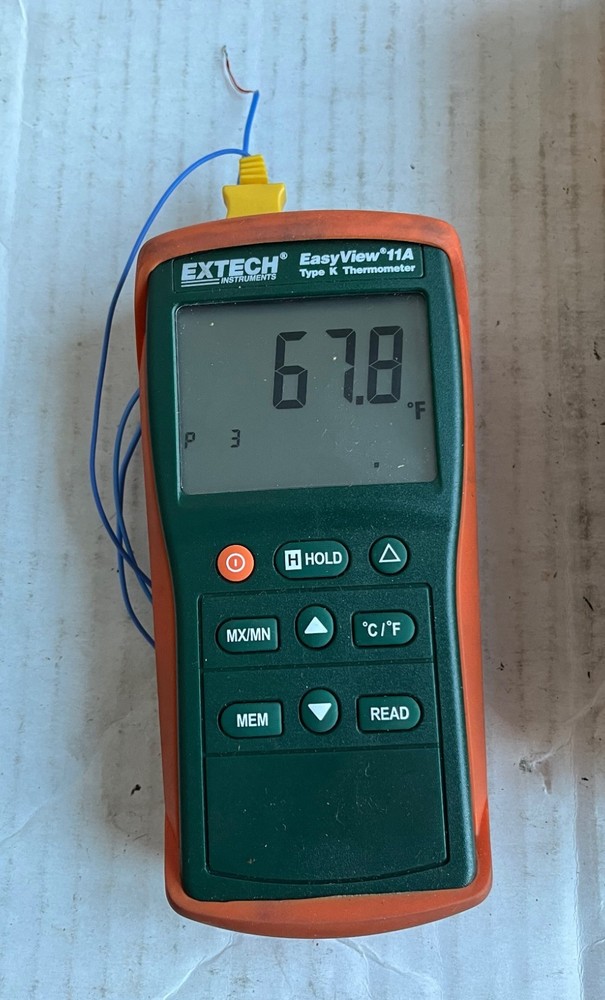 Extech EasyView 11A Type K Digital Thermocouple Thermometer w/Wire Probe