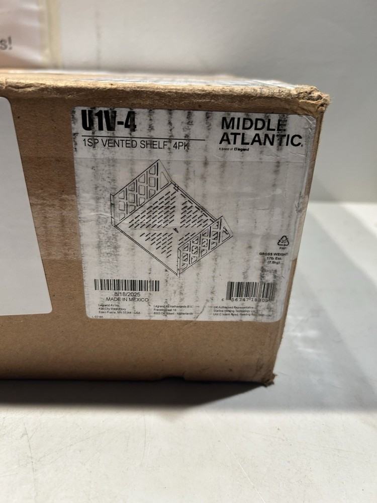 Middle Atlantic Products U1V4 Rack Shelf