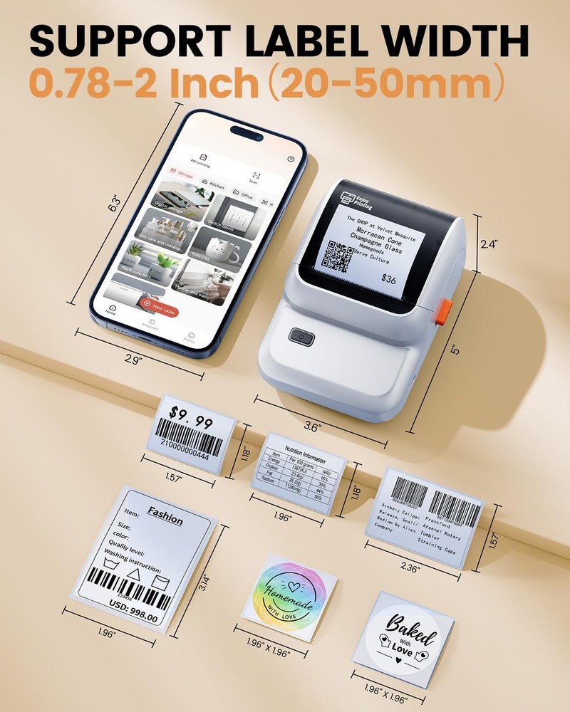 Label Maker Machine with 3 Tapes, M100 Bluetooth Label Printer, Versatile App...