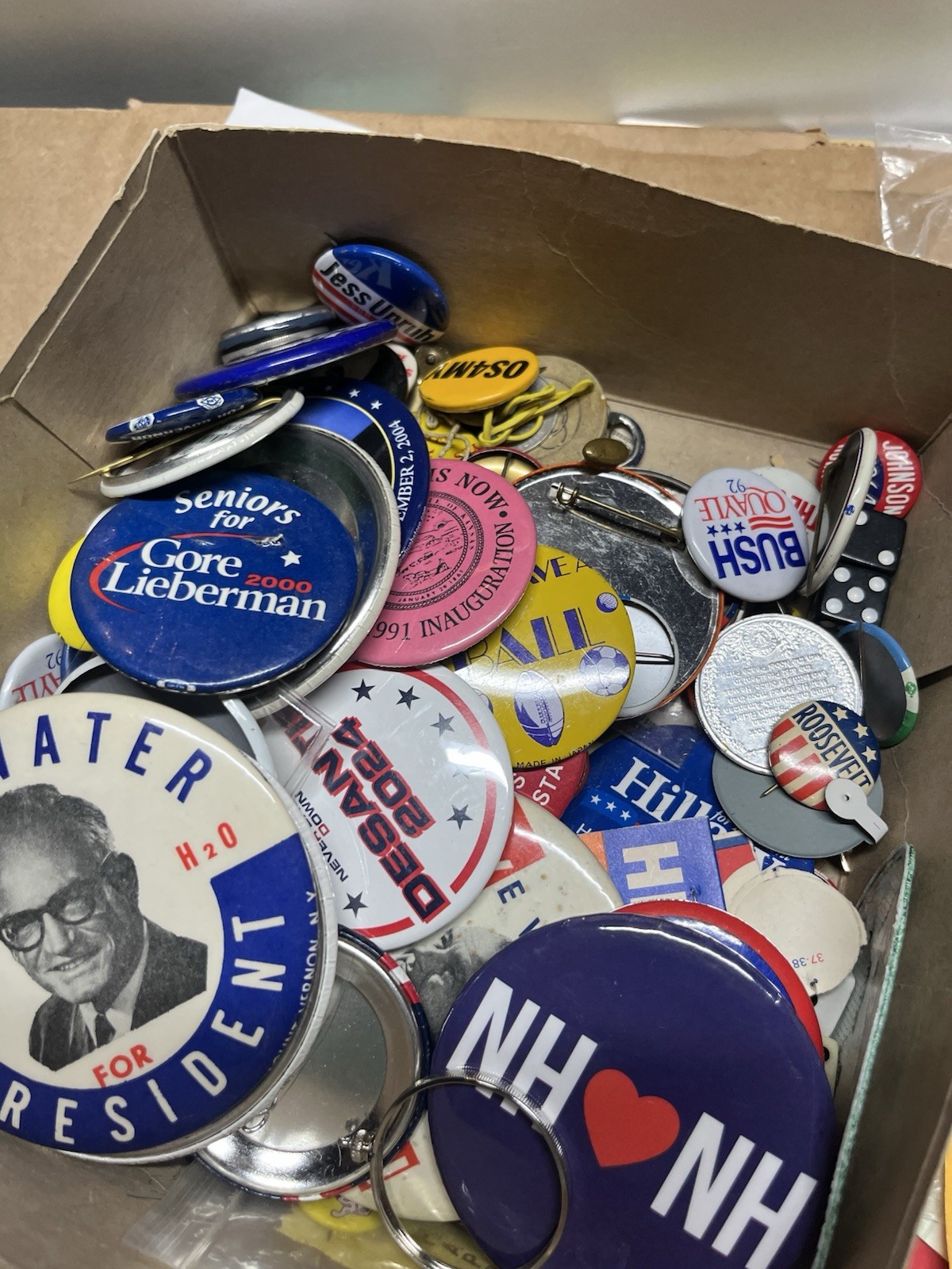 Political Ephemera Lot Paper, Pins, Collectibles, Stickers, Match By The Pound!