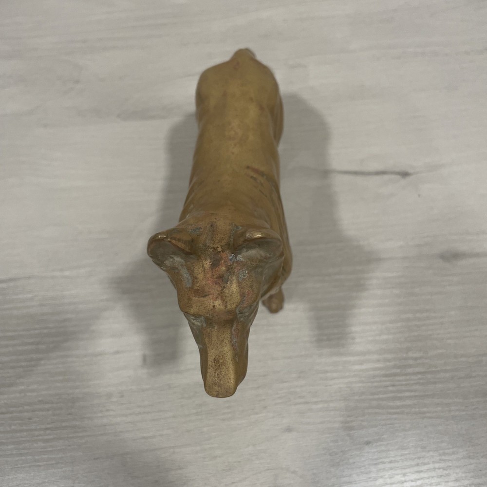 Vintage Large Solid Brass German Shepherd Dog Statue Doorstop