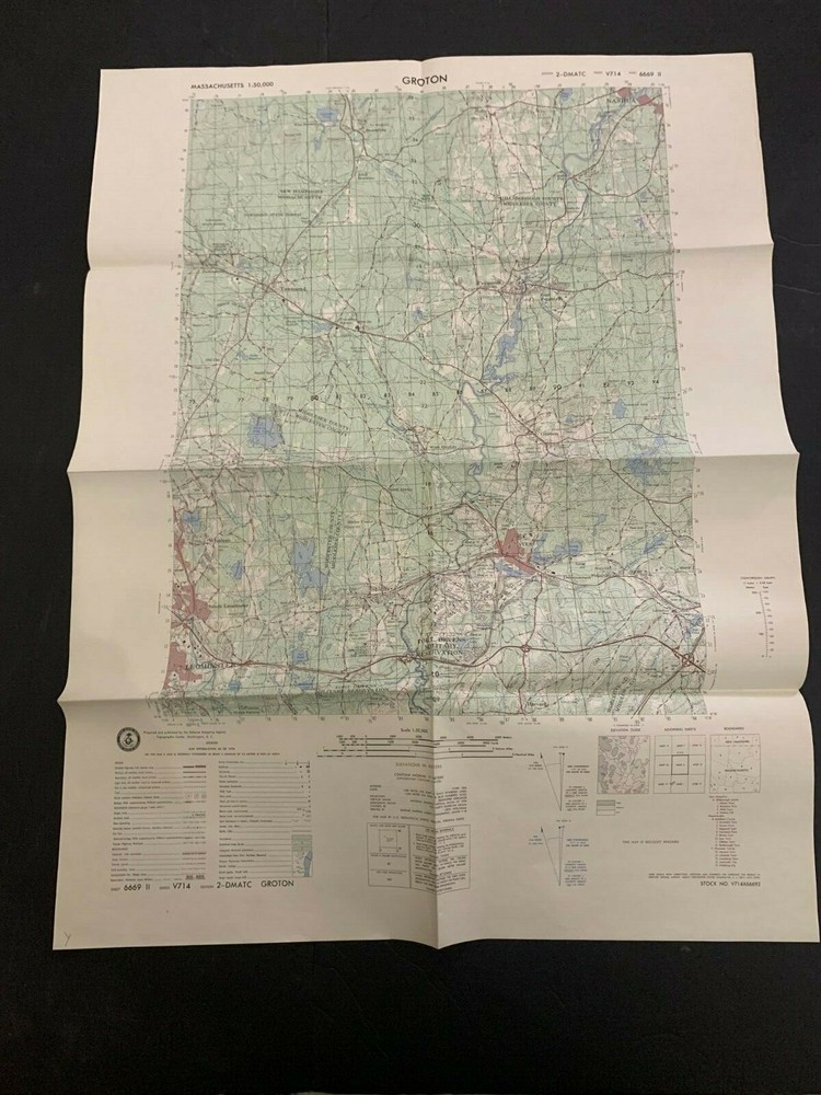 1976 Groton Massachusetts Wall Map