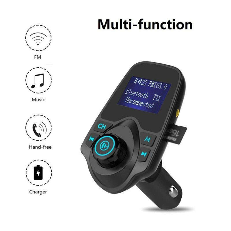 Bluetooth 5.0 Car Wireless FM Transmitter Adapter 2USB PD Charger AUX Hands-Free