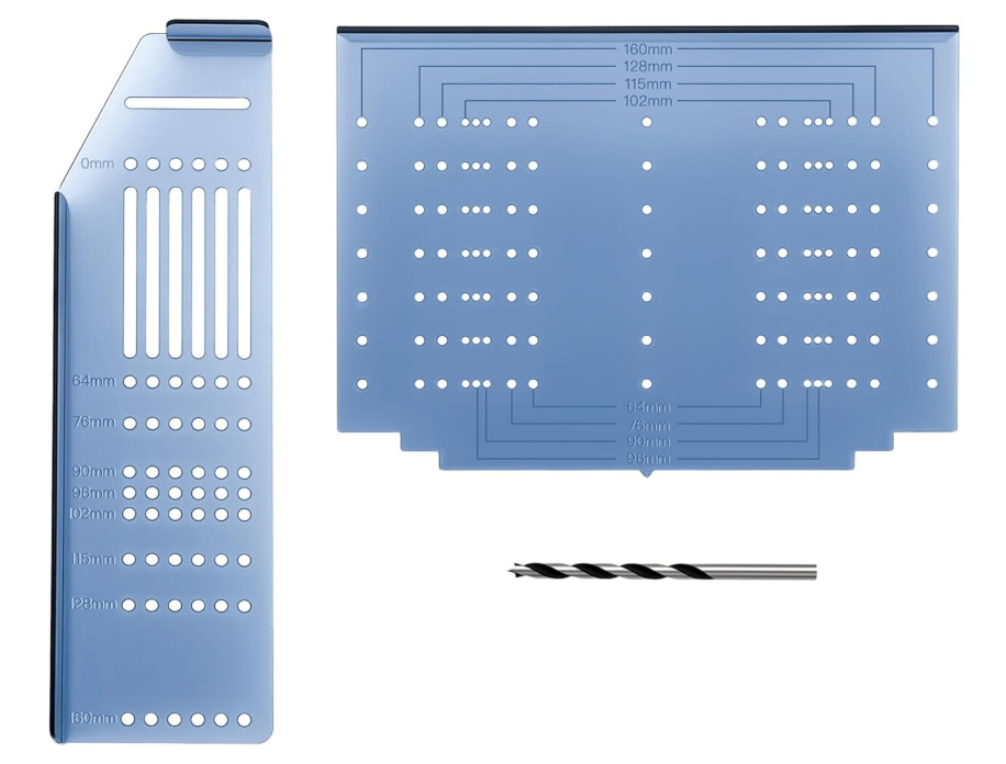Kitchen Cabinet Pulls Jig Drill Template for Knobs & Handles, Includes Drill Bit