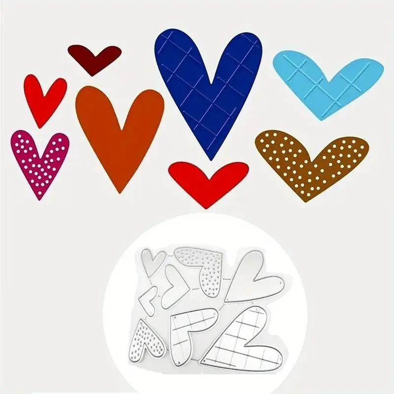 Irregular cookie heart shapes metal cutting die cut scrapbook