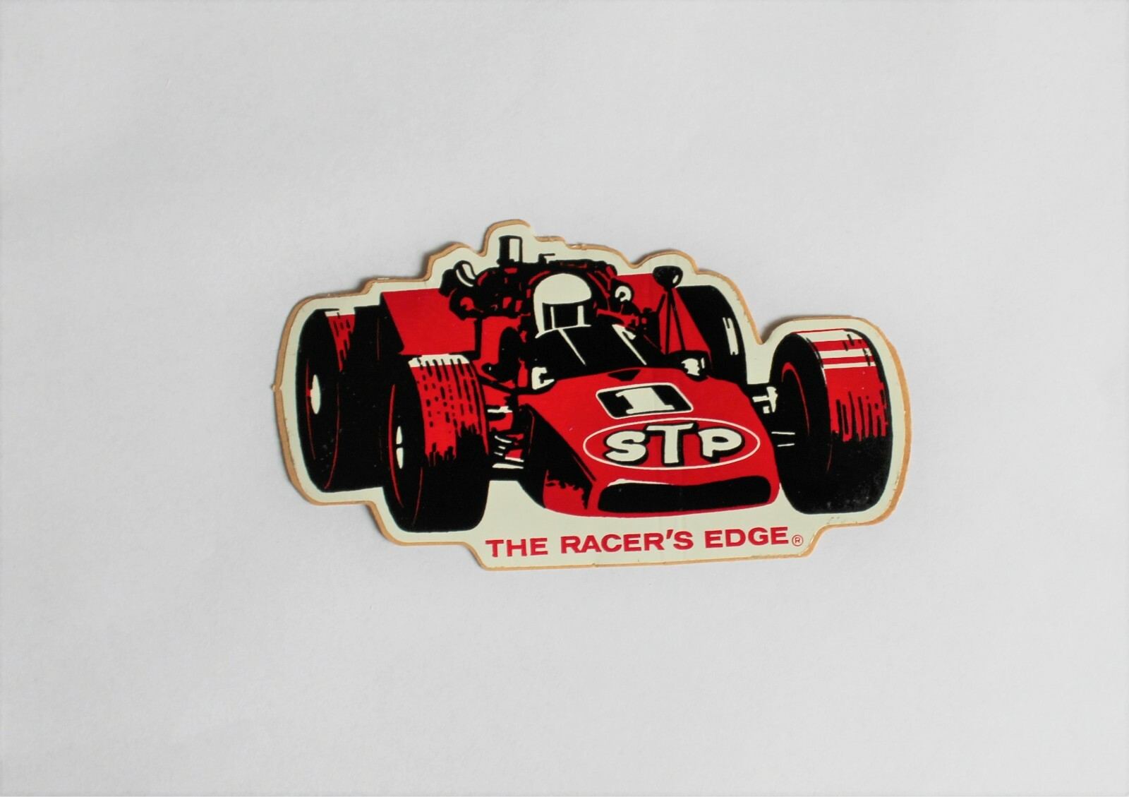 1972 STP VINTAGE ORIGINAL THE RACERS EDGE # 1 INDY 500 STICKER DECAL NOS