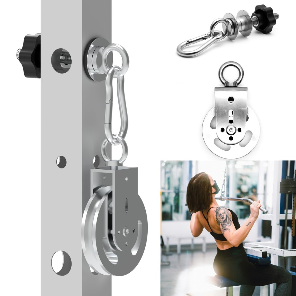 Height-Adjustable Cable Pulley System for Power Racks – Heavy-Duty Stainless ...