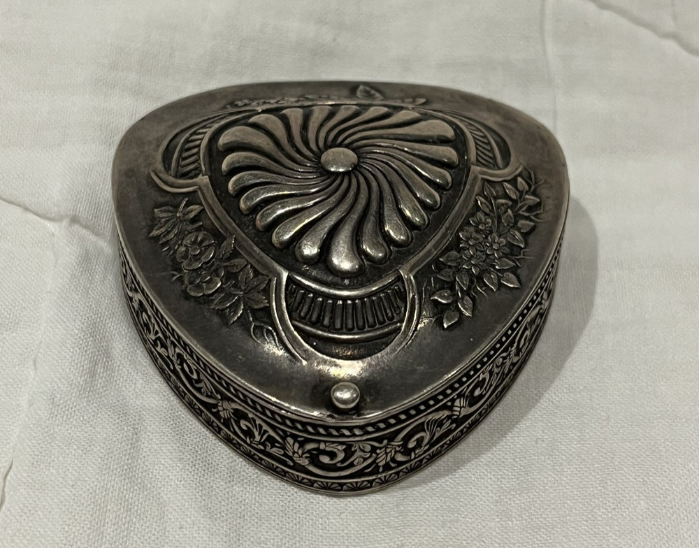 Wallace Sterling Silver Triangle Trinket Box - Beautiful