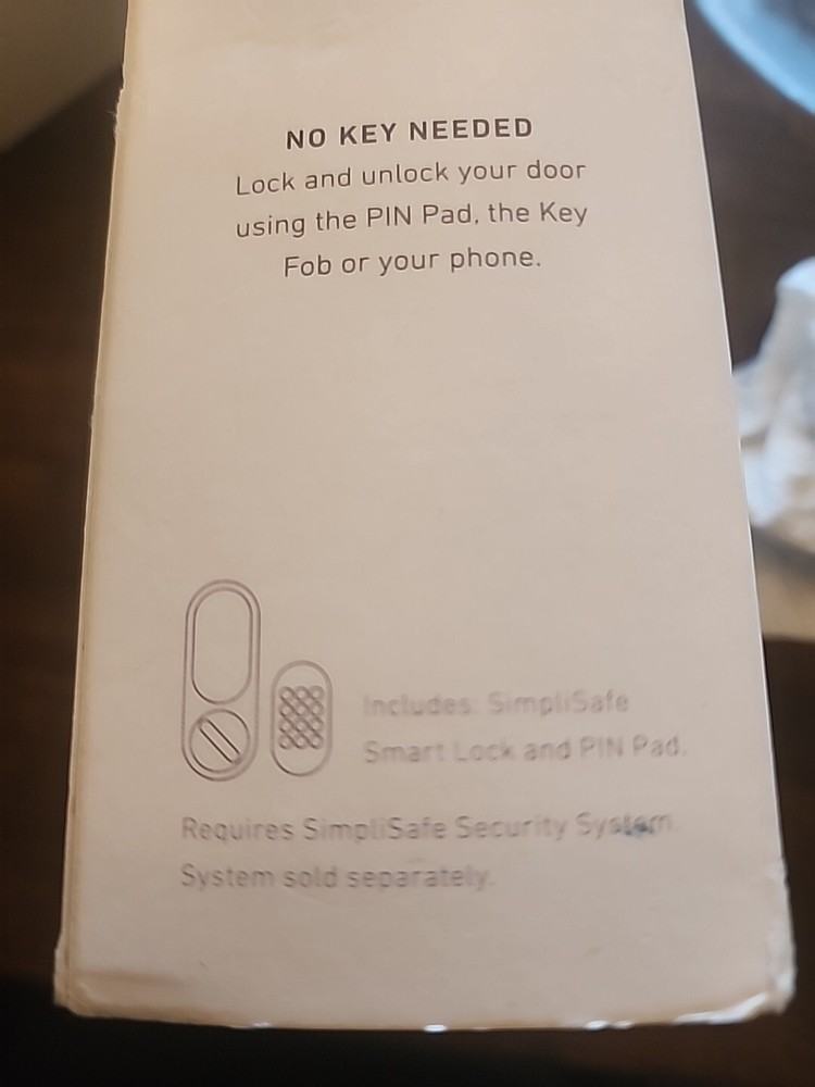 SimpliSafe Smart Lock & PIN Pad White Wireless Door Home Security
