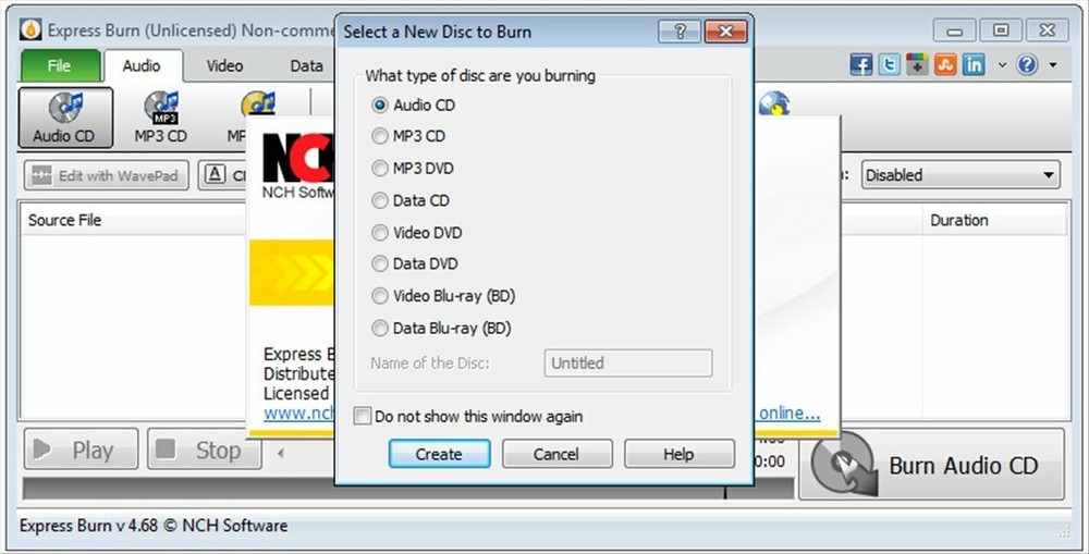 Express Burn CD DVD Blu Ray writer burn and authoring Software NCH